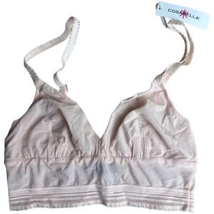 Cosabella Cream Lace In Aire Longline Bra Women's Size S NWT